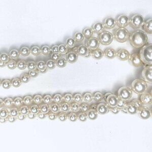 Vintage 1960s Layered Pearl Choker Necklace – Graduated Beads, Made in USA